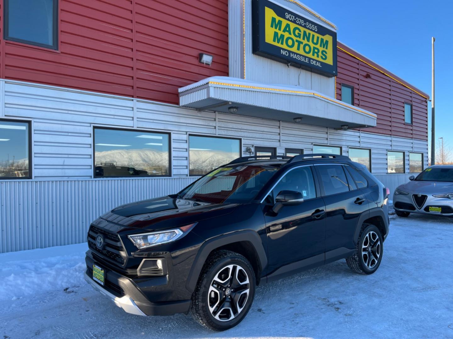 2021 BLACK /Black TOYOTA RAV4 ADVENTURE (2T3J1RFV5MW) with an 2.5L engine, Automatic transmission, located at 1960 Industrial Drive, Wasilla, 99654, (907) 274-2277, 61.573475, -149.400146 - Photo#0